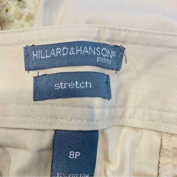 Hillard & Hanson Opal Beige Rolled Cuff Capris Size 8 Petite - Picture 6 of 10